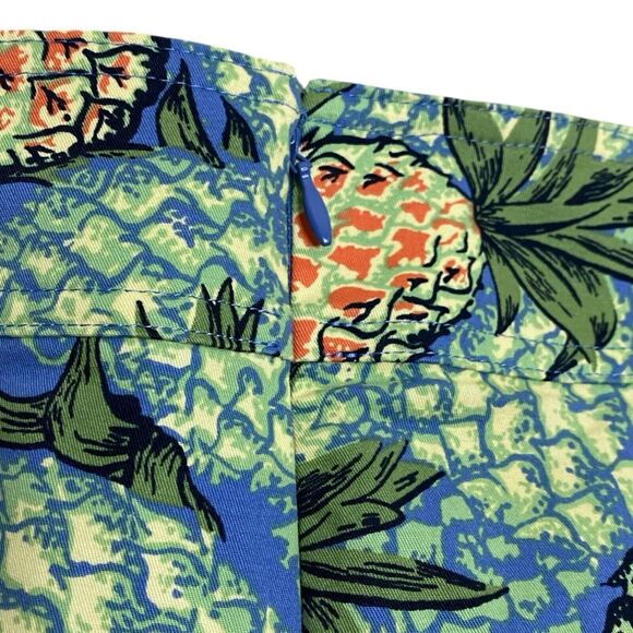 Talbots Skirt 8 Petite Pineapple Print Pockets Tropical Vacation Beach Retro - Picture 6 of 10